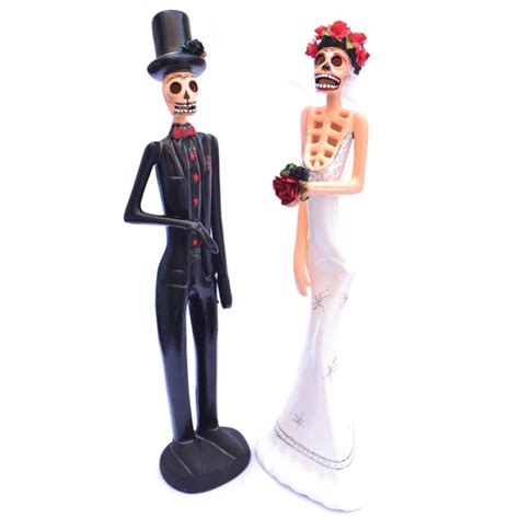Catrina And Catrin Married Sculpture Mexican Folk Mexican