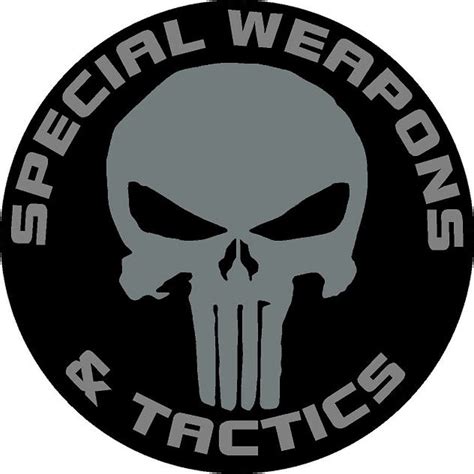 Special Weapons And Tactics Subdued Skull Vinyl Sticker At Sticker Shoppe