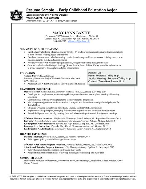 Resume Format For Teacher Primary School Teacher Resume Example