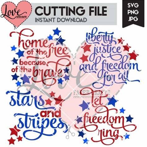 4th of july independence day designs collection. Red White and Cute Free SVG Download - Love Paper Crafts