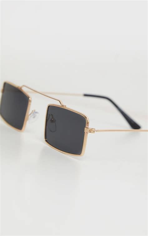black lens square frame sunglasses prettylittlething