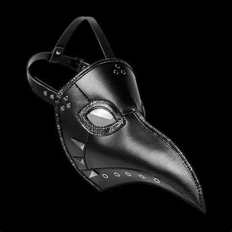 Black Splicing Steampunk Plague Doctor Mask Pu Leather Birds Etsy