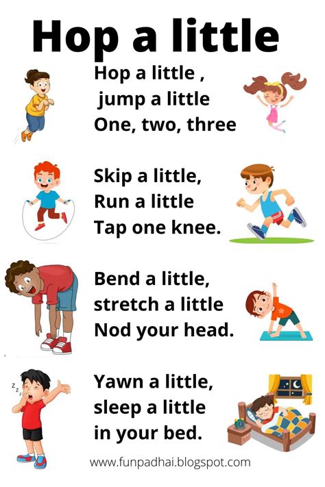 Hop A Little Is An English Rhyme It Will Help The Kids To Learn Action