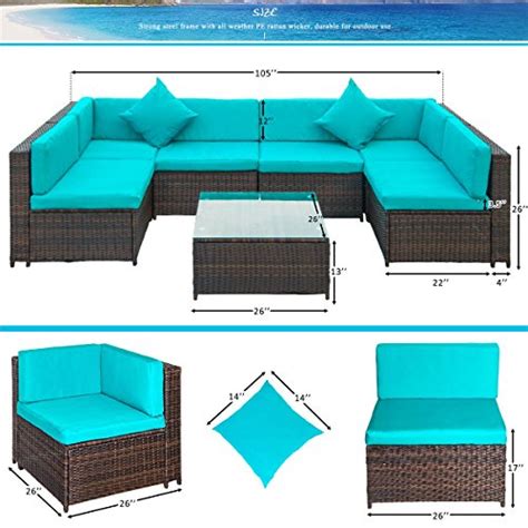Lz Leisure Zone 7 Piece Patio Furniture Set Outdoor Conversation Set