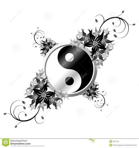 See more ideas about yin yang, yin, yang. Yin Yang With Flowers Stock Images - Image: 2676144