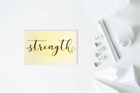 Strength Word Of The Year Calligraphy Art 4 X 6 Hand Etsy
