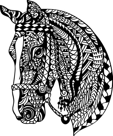 Printable Horse Mandala Coloring Pages