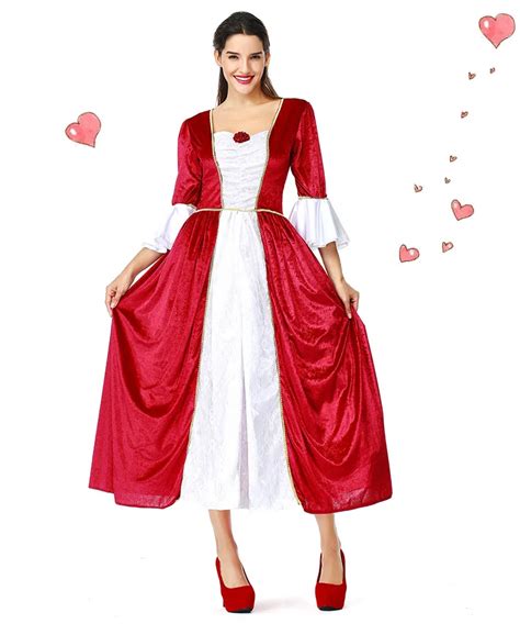 Adult Woman Alice In Wonderland Queen Cosplay Fancy Dress Queen Of