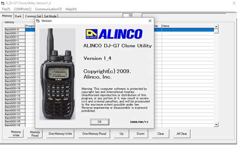 Alinco Dj G7 V17 Programming And Clone Software Download For Dj G7 Na