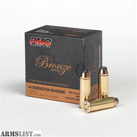 Armslist For Sale Pmc Bronze 44 Remington Magnum Ammo 180 Grain