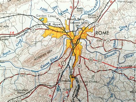 Antique Rome Georgia US Geological Survey Topographic Etsy