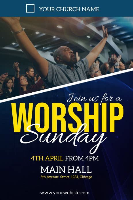 Worship Sunday Flyer Template Postermywall