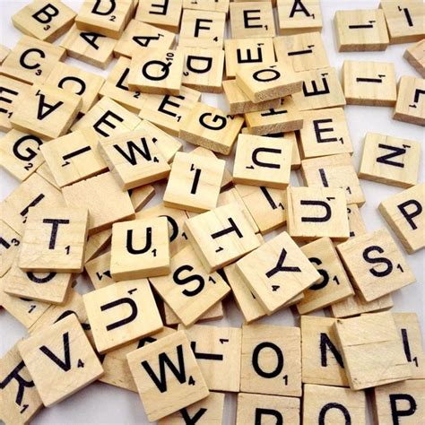 100 Wooden Scrabble Tiles Black Letters Numbers For Crafts Wood