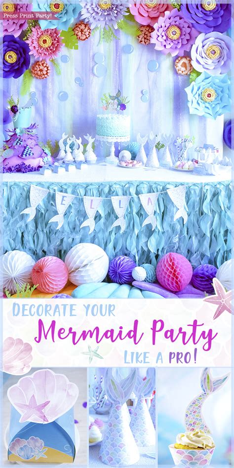 Mermaid Party Ideas Diy Birthday W Freebies Press Print Party