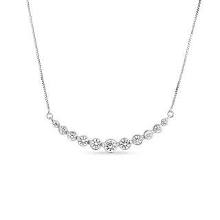 Add an air of style to your look with a beautiful diamond necklace from zales®. 1 CT. T.W. Diamond Graduated Necklace in 14K White Gold ...