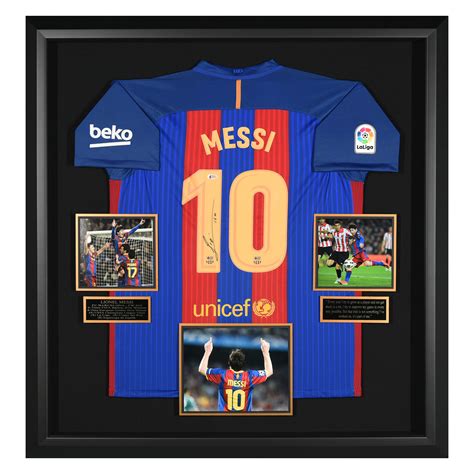 Lionel Messi Signed Jersey Framed Display Millionaire Gallery