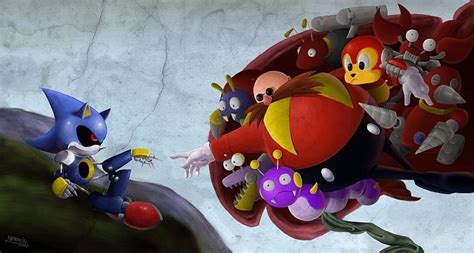 Hd Wallpaper Sonic Sonic Cd Doctor Eggman Metal Sonic Wallpaper Flare