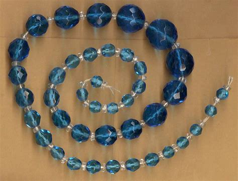 Vintage Czech Turquoise Blue Glass Faceted Beads 1930s Etsy Faceted