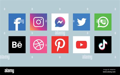 Popular Social Media Logo Icons Stock Vector Image And Art Alamy