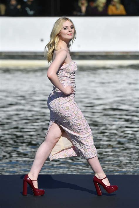 Elle Fanning Attends The Loreal Fashion Show During The Paris Fashion