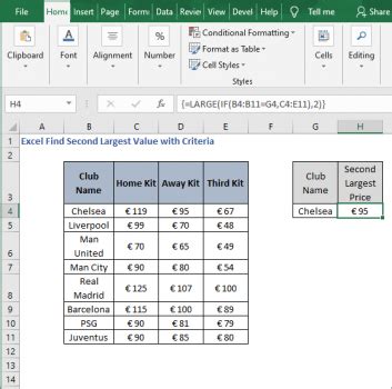 Excel Find Second Largest Value With Criteria 3 Ways ExcelDemy