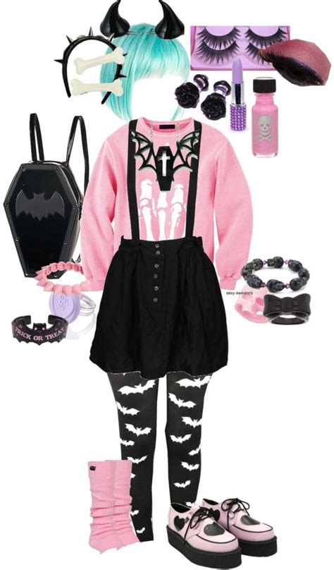 pastel goth 2 by milkitten on polyvore awesome i would swap the teal hair for black and wear