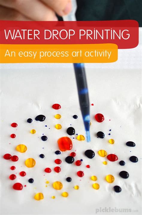 Water Drop Printing Picklebums Process Art Process Art Preschool