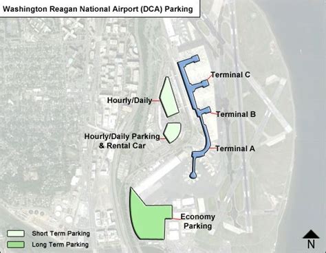 Reagan National Airport Parking Dca Airport Long Term Parking Rates And Map