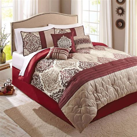 Take comfort in hot topic keeping you warm with a variety of comforters. Scrollwork 7-Piece Red Beige Ikat Eye-Catching Bedding ...