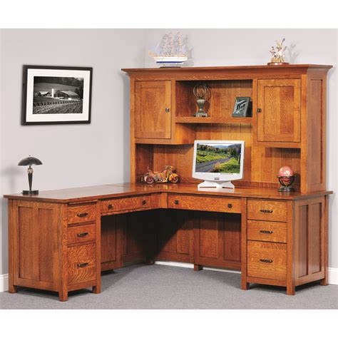 Y And T Woodcraft Coventry Mission 950923 L Desk And Hutch Saugerties