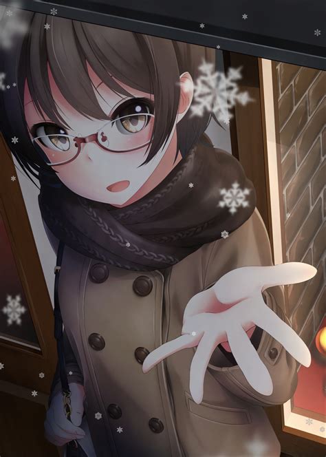 Short Hair Brunette Anime Anime Girls Glasses Meganekko Snow Brown Eyes Hd Wallpapers
