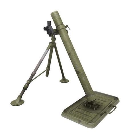 M1 Mortar 81mm 3d Model Game Ready Max Obj Fbx