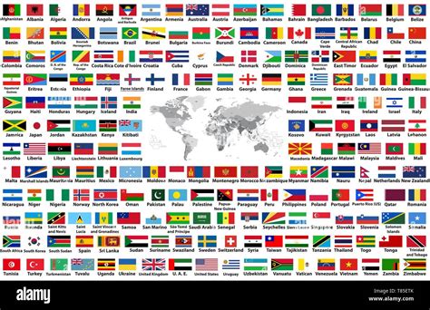 Vector Set Of All World Flags Arranged In Alphabetical Order Isolated