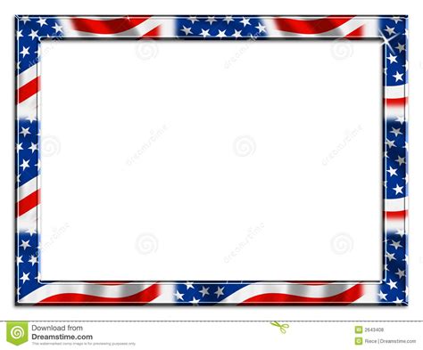 Patriotic Border Illustration With Flag And Memorial Lettering