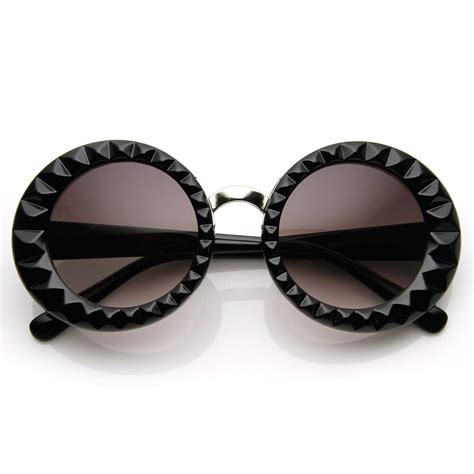 Faceted Round Circle Oversized Sunglasses Sunglasses Women Designer Glasses Fashion Fashion