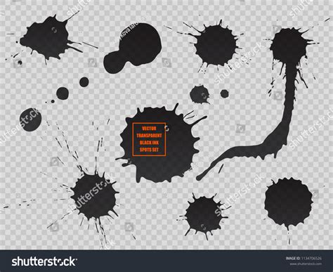 Black Ink Spot Set Paint Blot Stock Vector Royalty Free 1134706526