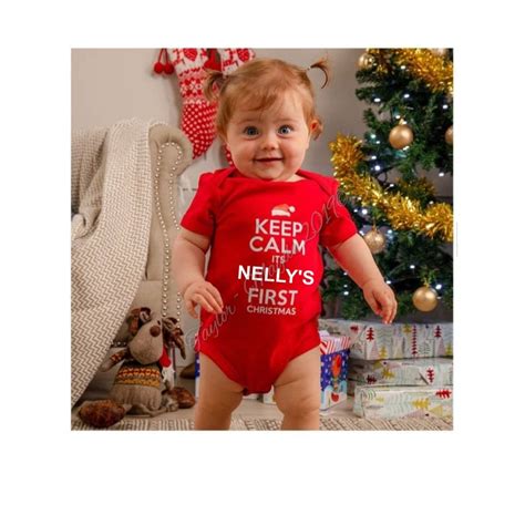 Babys First Christmas 1st Christmas Vest Babies Etsy Uk Baby