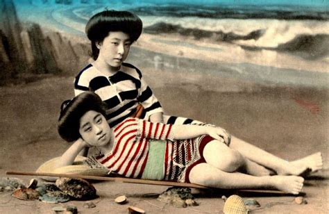 Colorized Photos Of Japanese Bathing Beauties In The Hot Sex