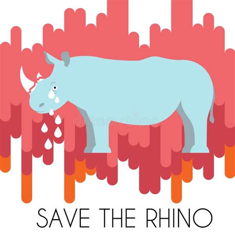 Save The Rhino Emblem Stock Vector Illustration Of Colored 74390090