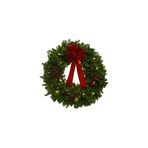Worcester Wreath 24 Inch Classic Pre Lit Maine Balsam Wreath