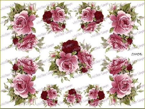 Pink Tea Roses And Swags Shabby Chic Decals Large Designs By Iris