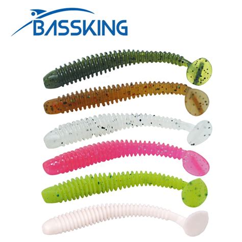 40pcs Soft Bait 50mm 07g T Tail Fishing Lures Worm Shad Silicone Baits
