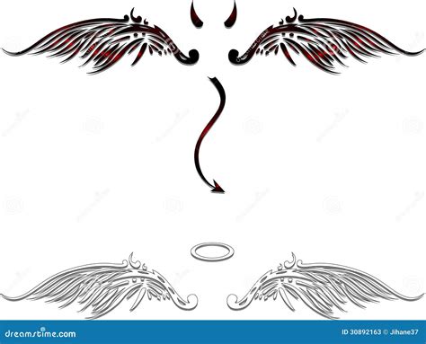 Angel And Demon Wings Stock Illustration Illustration Of Icon 30892163