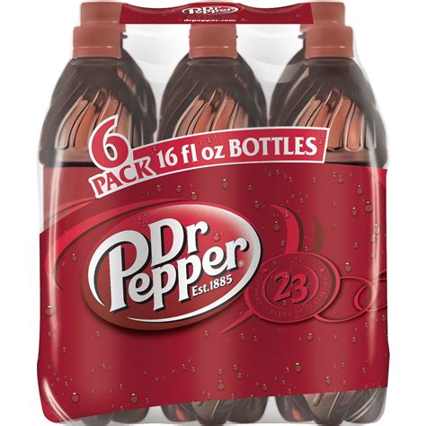 Dr Pepper Soda 16 Fl Oz Bottles 6 Pack