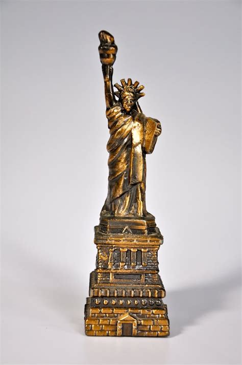 Vintage Brass Statue Of Liberty Figurine