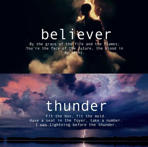 Two Different Pictures With The Words Thunder And Lightening In Them
