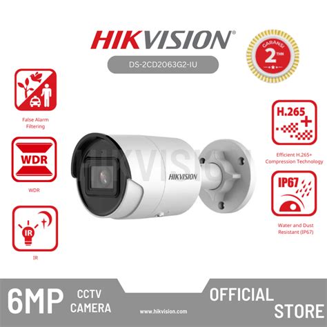 Jual Hikvision Ds Cd G Iu Camera Ip Cctv Mp Acusense Fixed