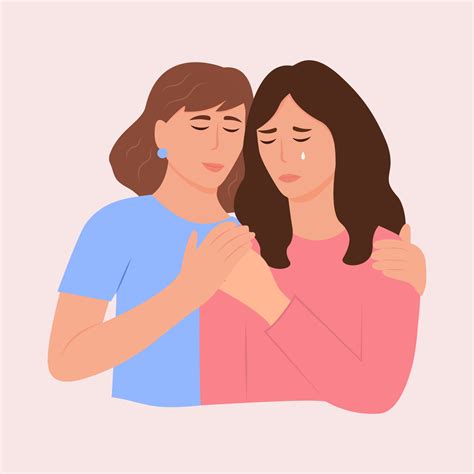 Young Woman Comforting Her Crying Best Friend Woman Consoling And Care About Sad Depressed