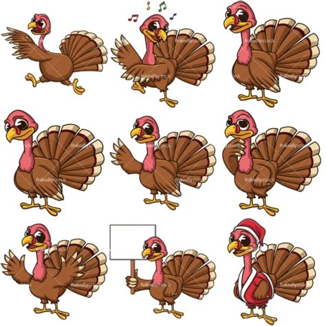 Turkey Dancing Cartoon Vector Clipart FriendlyStock