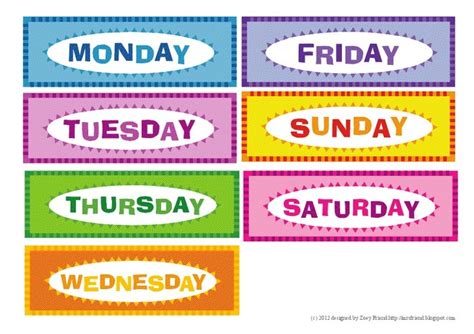 Lovely Days Of The Week Calendar Printables Free Printable Calendar
